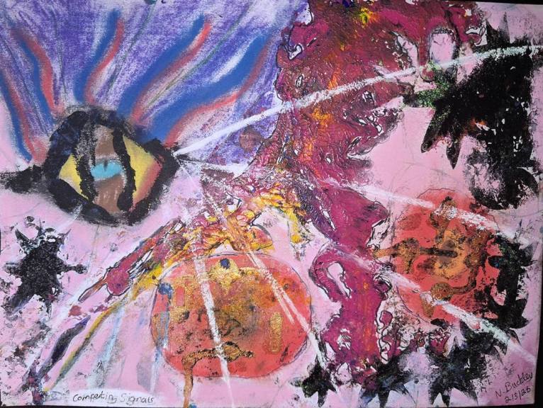 Abstract painting: Competing Signals